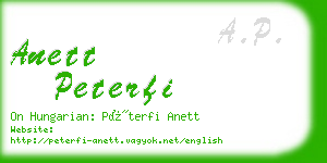 anett peterfi business card